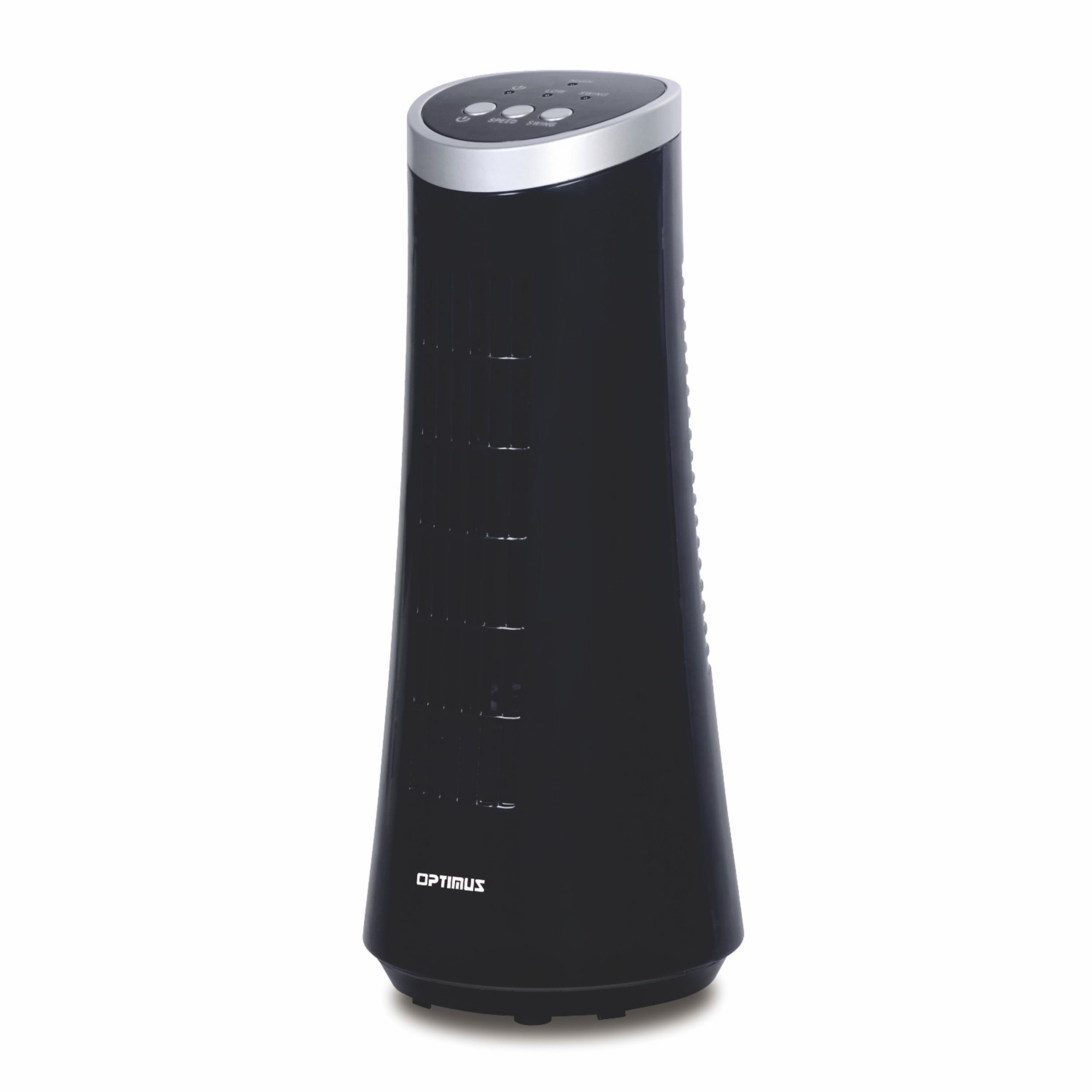 Optimus 12 Inch Desktop Ultra Slim Oscillating Tower Fan, LED in Black - Free Shipping