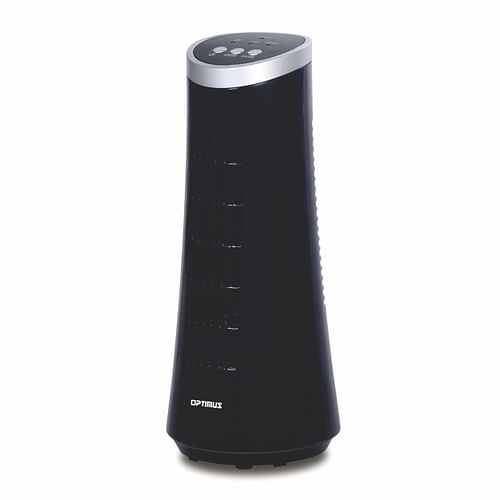Optimus 12 Inch Desktop Ultra Slim Oscillating Tower Fan, LED in Black - Free Shipping