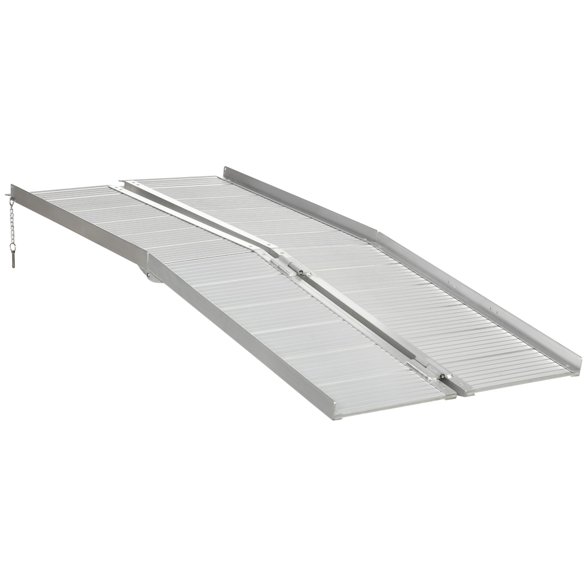 HOMCOM Aluminum Mobility Ramp: 6' Portable Threshold Scooter Steps for Doorways, Textured Surface