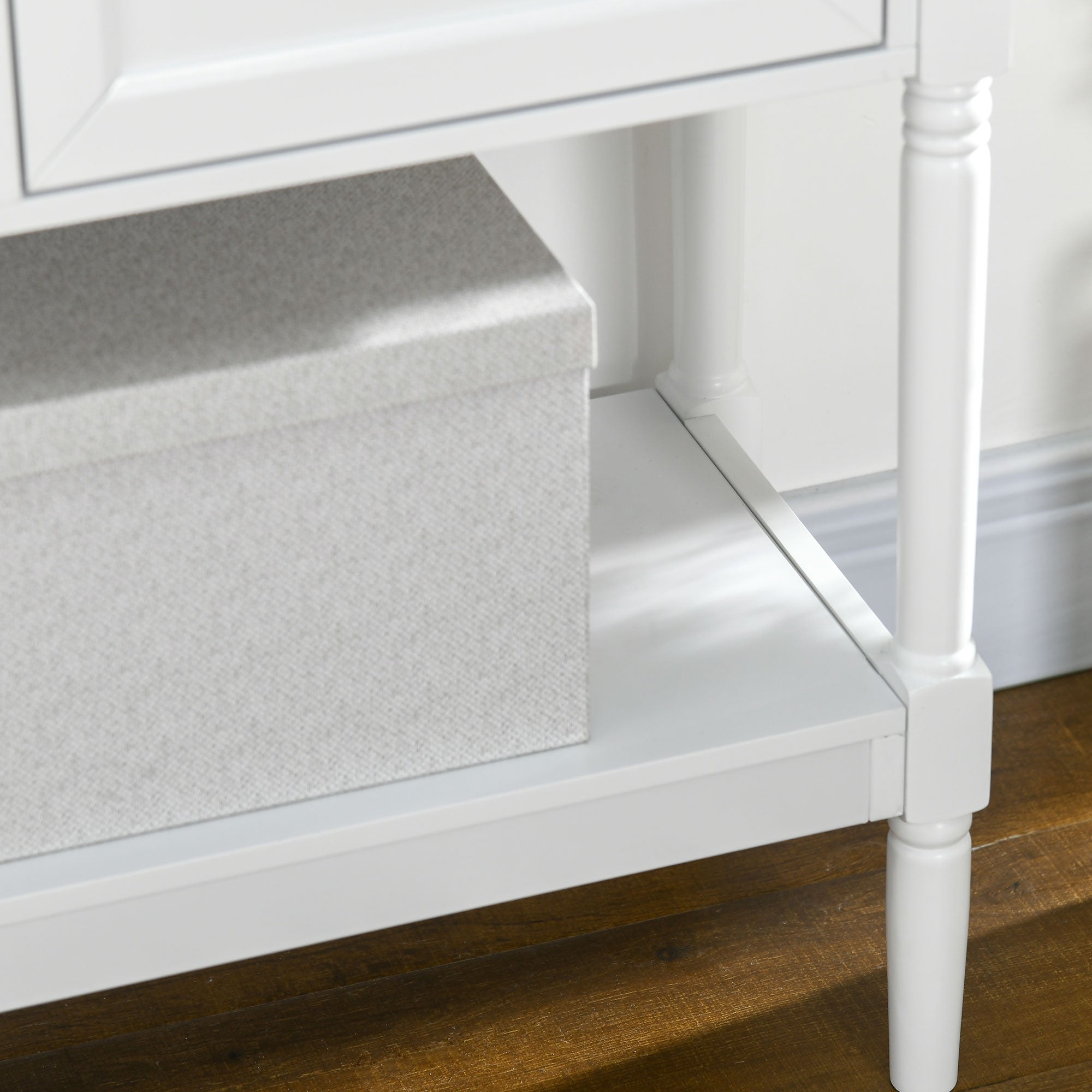 HOMCOM Retro Console Table: Vintage Sofa Table with Drawers & Cabinets, Entryway/Living Room/Bedroom, White