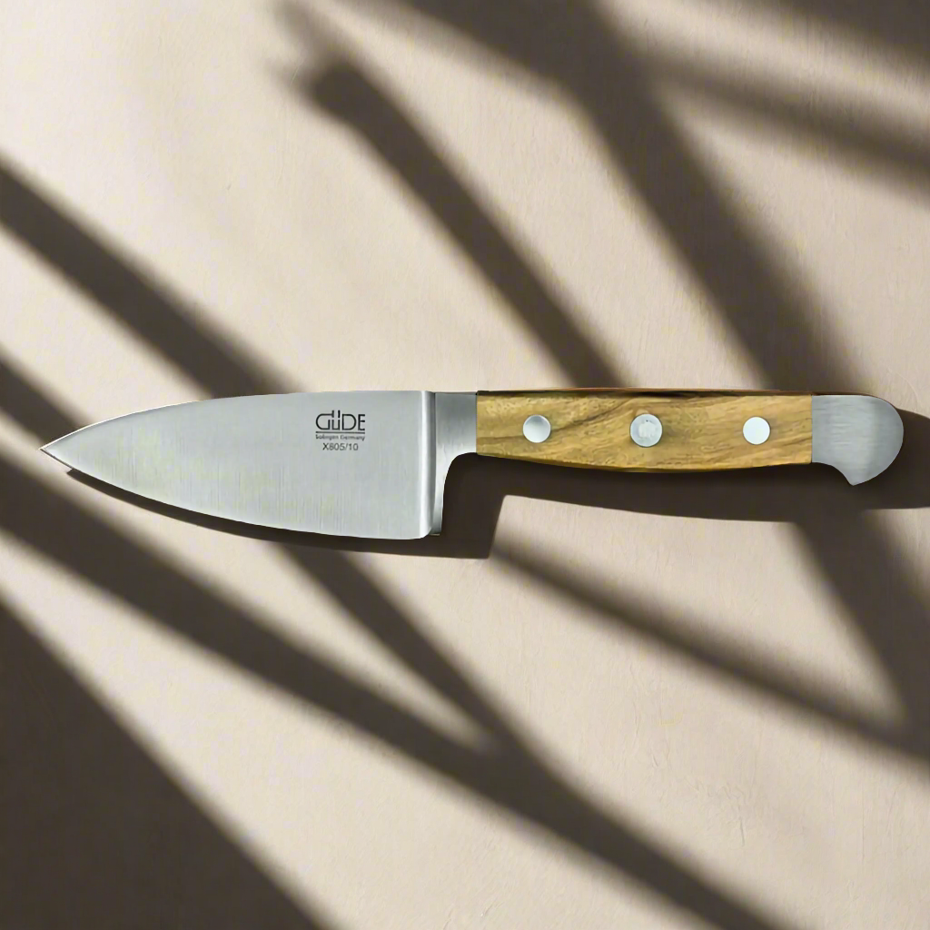 ALPHA OLIVE | Hard Cheese Knife 4" Blade | Forged Steel / Olive wood handle