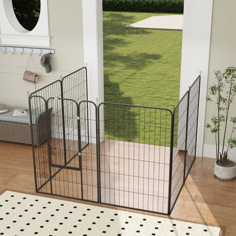 8 Panel Pet Playpen Play Yard Fence Home DIY Heavy-Duty Metal Foldable Indoor Outdoor 47"H