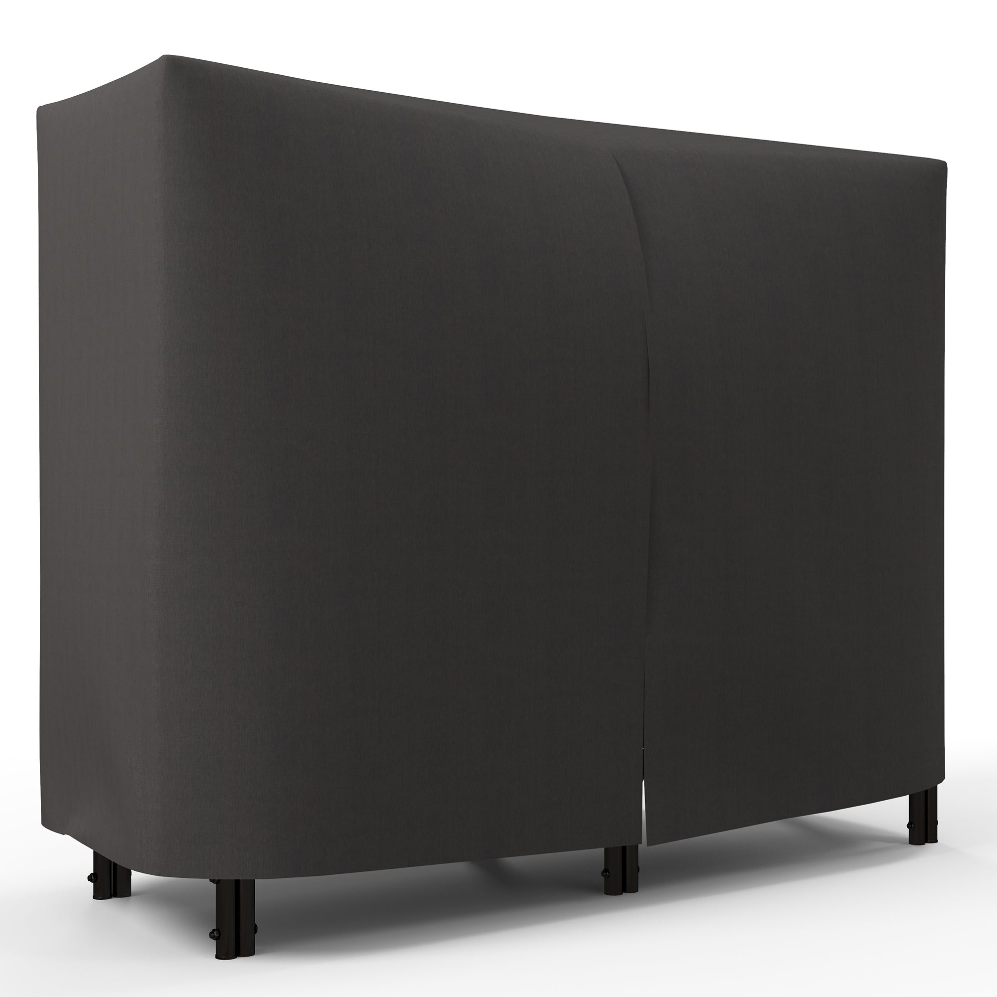 Outsunny 4ft Outdoor Firewood Rack with Cover, Adjustable Wood Storage Holder, Indoor Outdoor Log Rack, Black