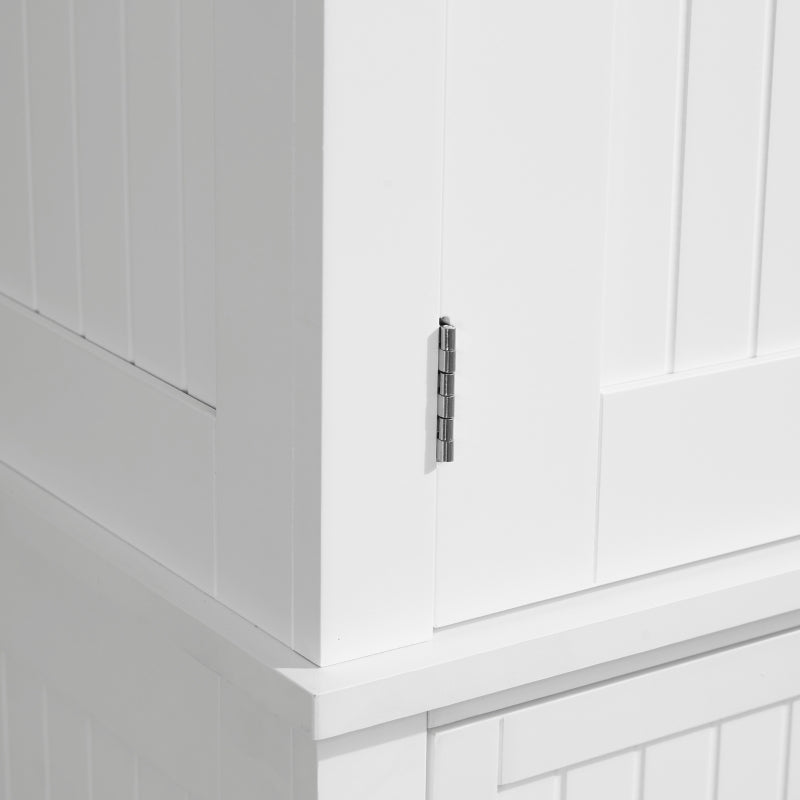 72" Kitchen Pantry, Freestanding Storage Cabinet with Adjustable Shelves, Drawer, Doors, Anti-tip Design, White