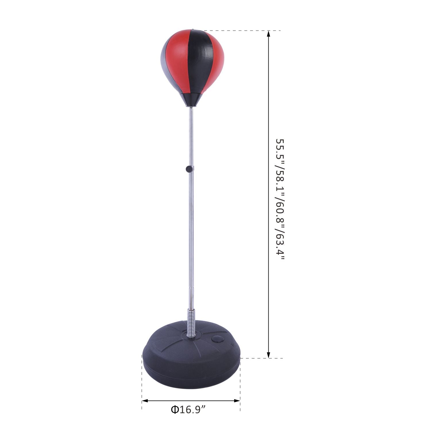 Soozier Kids Adjustable Training Boxing Punching Ball with Gloves Freestanding Portable Stress Relief Black