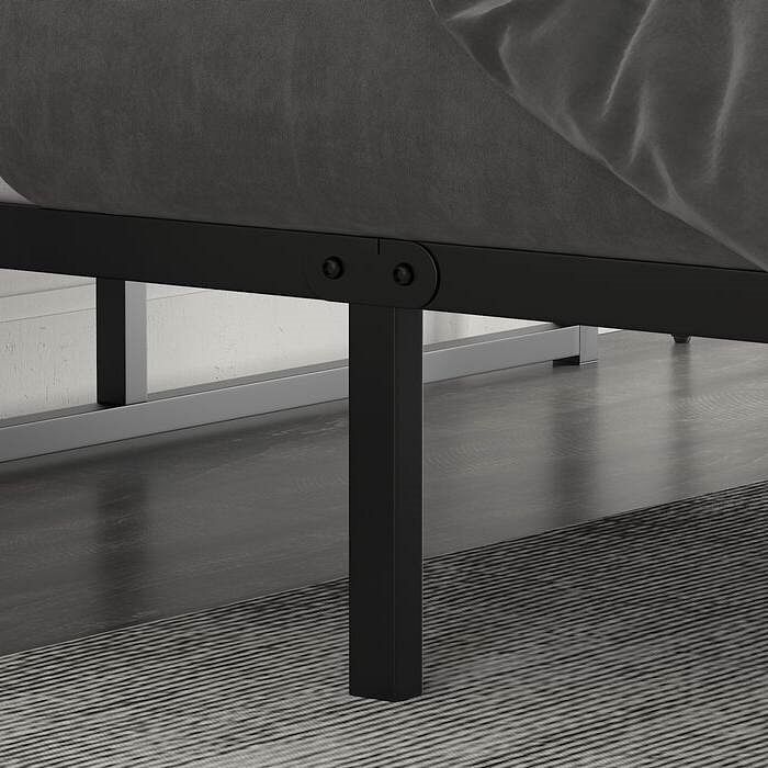Full Size Black Metal Platform Bed Frame with Under-Bed Storage Space - Free Shipping