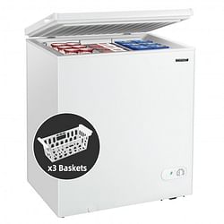 5.2 Cu.ft Chest Freezer Upright Single Door Refrigerator with 3 Baskets-White - Free Shipping
