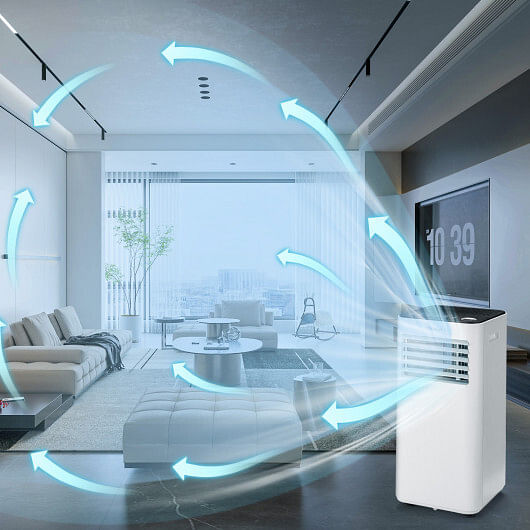 10000 BTU Portable Air Conditioner with Fan Dehumidifier Sleep Mode-White - Free Shipping