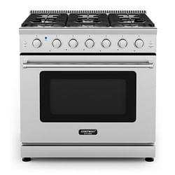 36 Inches Freestanding Natural Gas Range with 6 Burners Cooktop - Free Shipping