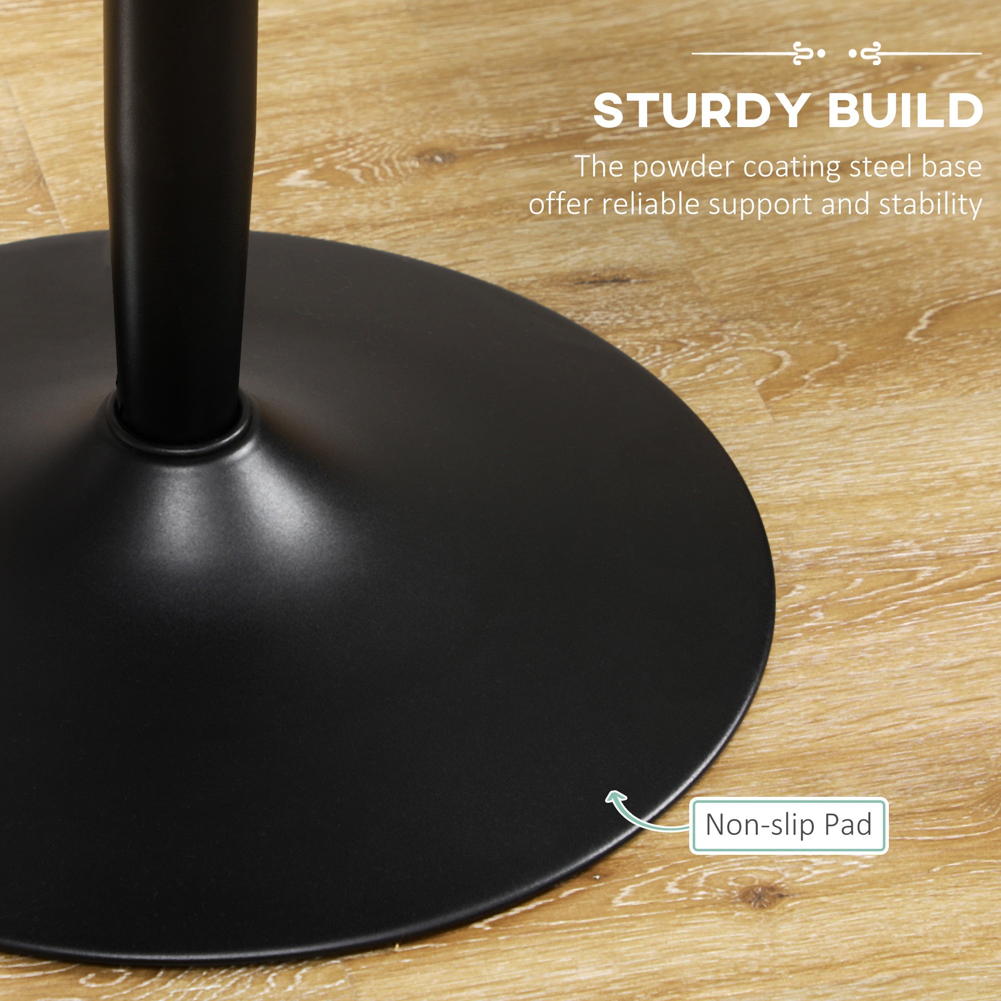 HOMCOM Modern Round Dining Table Steel Base Black for Living Dining Room Contemporary