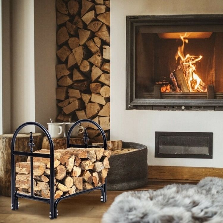2 Ft. Small Indoor/Outdoor Heavy Duty Steel Firewood Storage Holder - Free Shipping