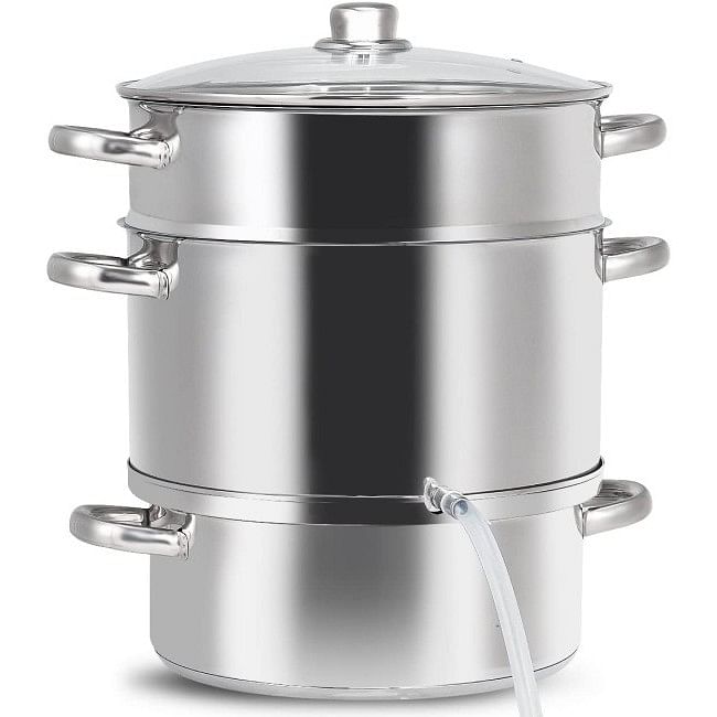 11 Quart Stainless Steel Steamer / Fruit Vegetable Juicer - Free Shipping