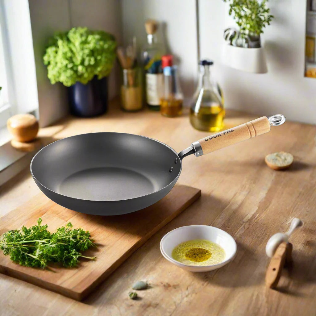 Yoshikawa Cook-Pal Ren Japanese Carbon Steel Frying Pan 28cm | Made in Japan
