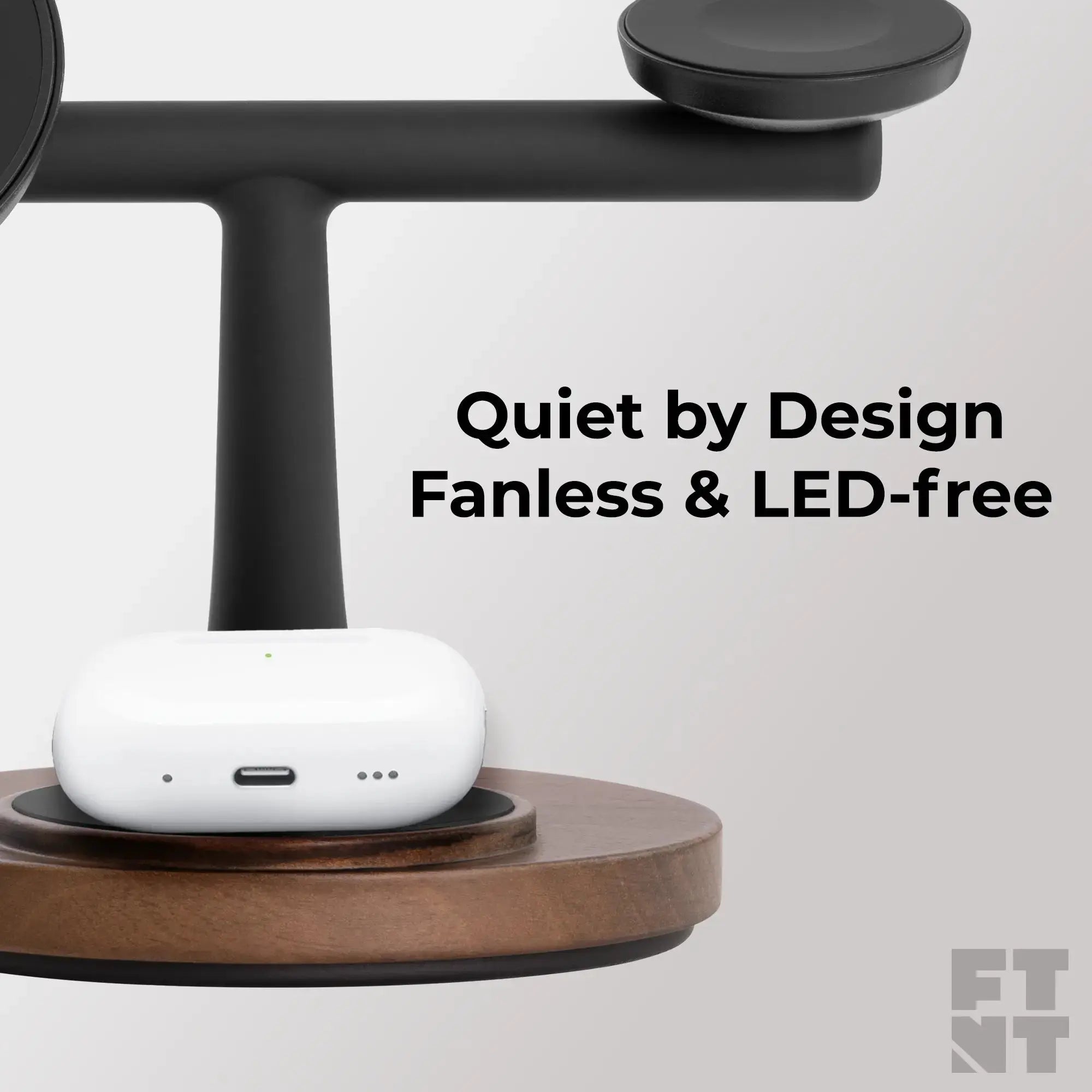 ZenStand 3-in-1 Genuine Wood Wireless Charger (MagSafe Compatible)