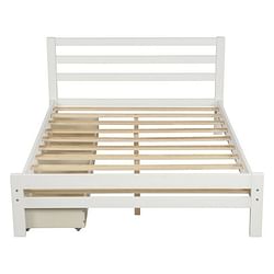 Full size White Low Profile 2 Drawer Storage Platform Bed - Free Shipping