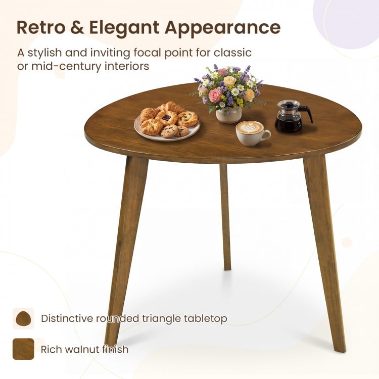 Farmhouse Wooden Round Dining Table for 4-Walnut