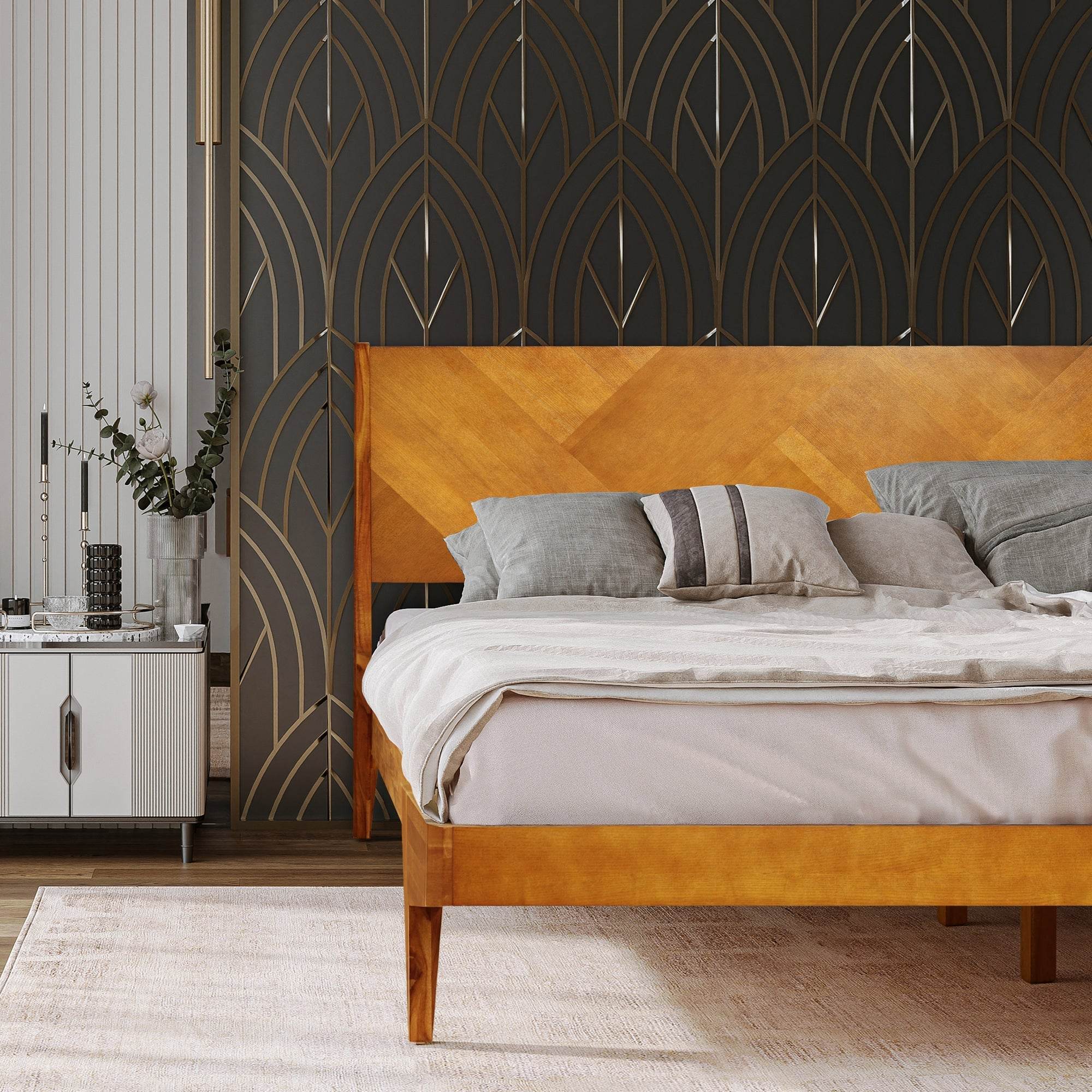 Gazelle Platform Bed Frame With Headboard