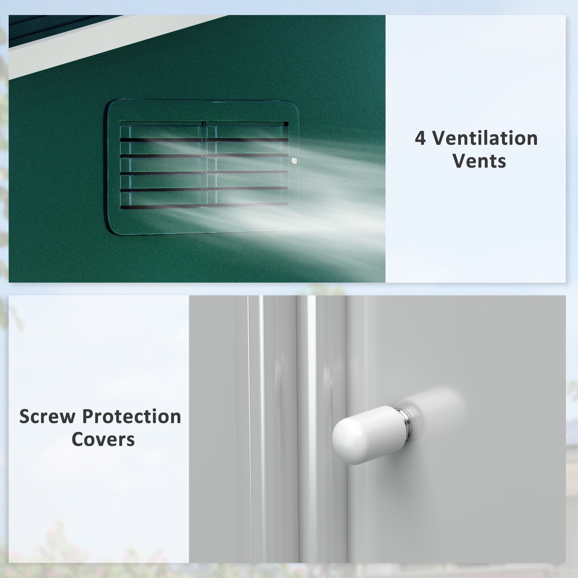 Outsunny 8' x 6' Outdoor Storage Shed, Metal Garden Tool Storage House with Lockable Sliding Doors and Vents for Patio Lawn, Green