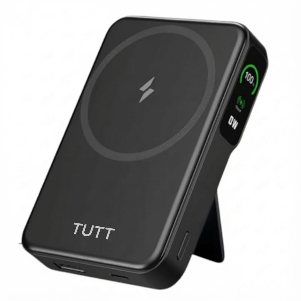 TUTT Power Bank 10000mAh Magnetic Wireless with Self-Wired Stand | PD22.5W & 15W Wireless | C5