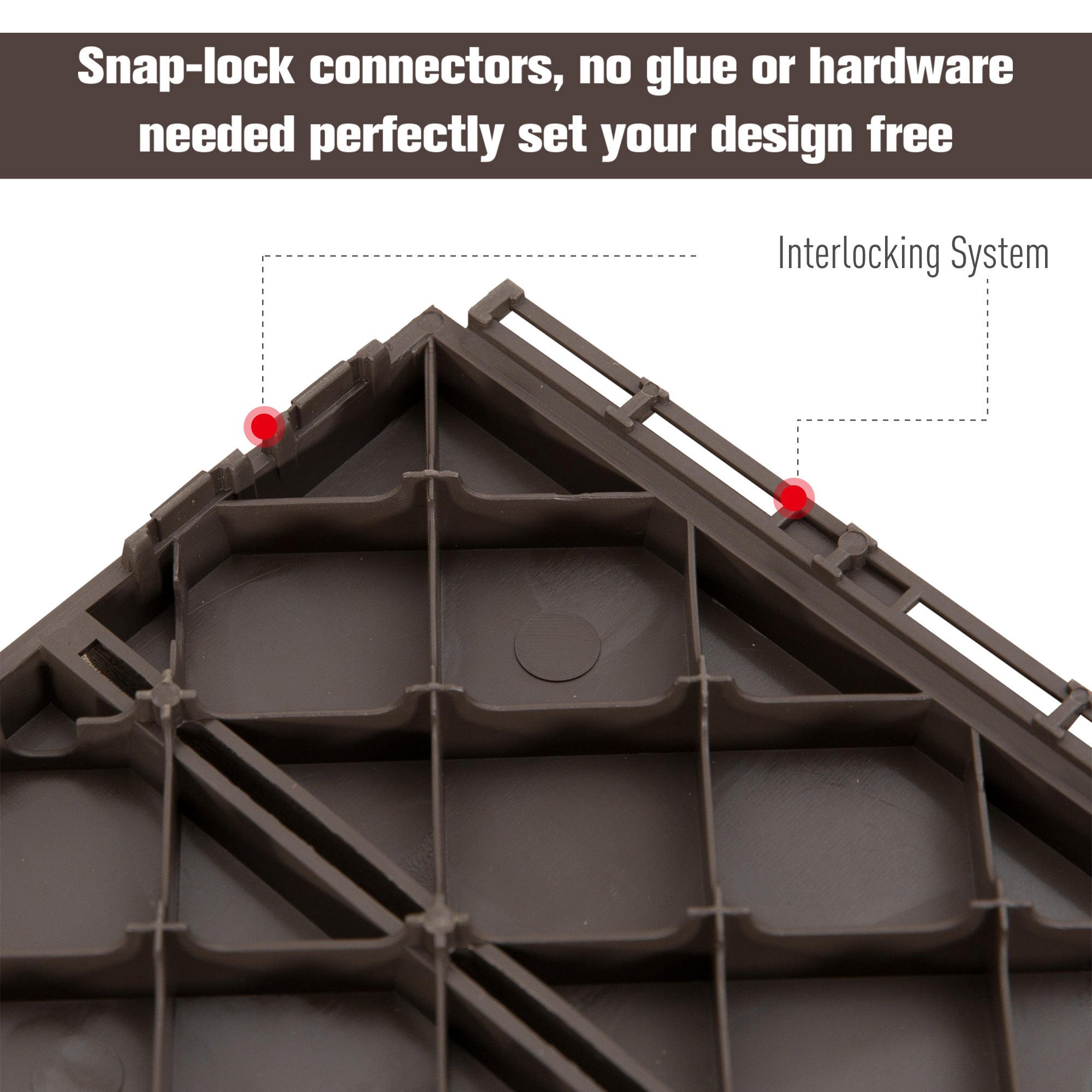 Outsunny 9 Pcs PP Interlocking Composite Deck Tile, 12" x 12" Outdoor Flooring Tiles for Indoor and Outdoor Use, Brown