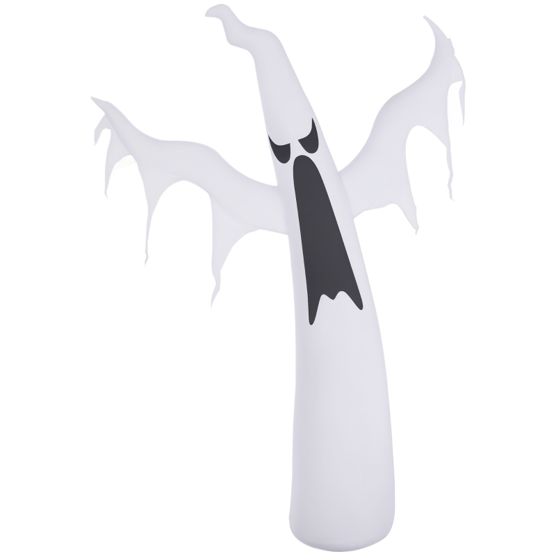 Outsunny 7ft Inflatable Halloween Ghost with Horns – LED Blow-Up Yard Display with Flame Effect