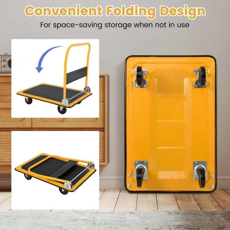 Folding Platform Cart Dolly Hand Truck-Black