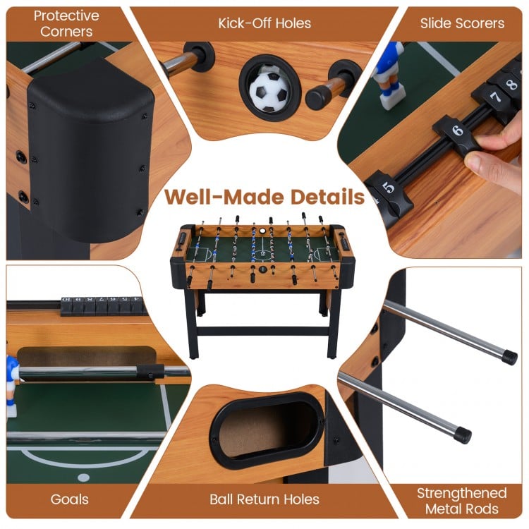 Foosball Table Competition Full Size Soccer Game Table with 22 Players-Natural