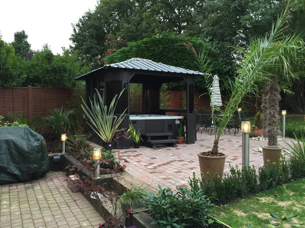 Fraser Freestanding Gazebo | ABS Roof Garden Room with Louvred Sides & Built-In Bar