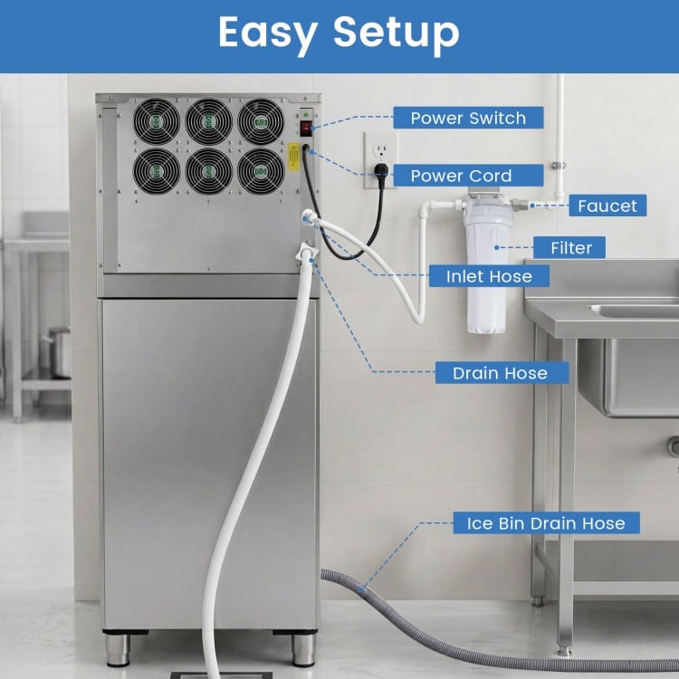 Freestanding Commercial Ice Maker 450 lbs/24H
