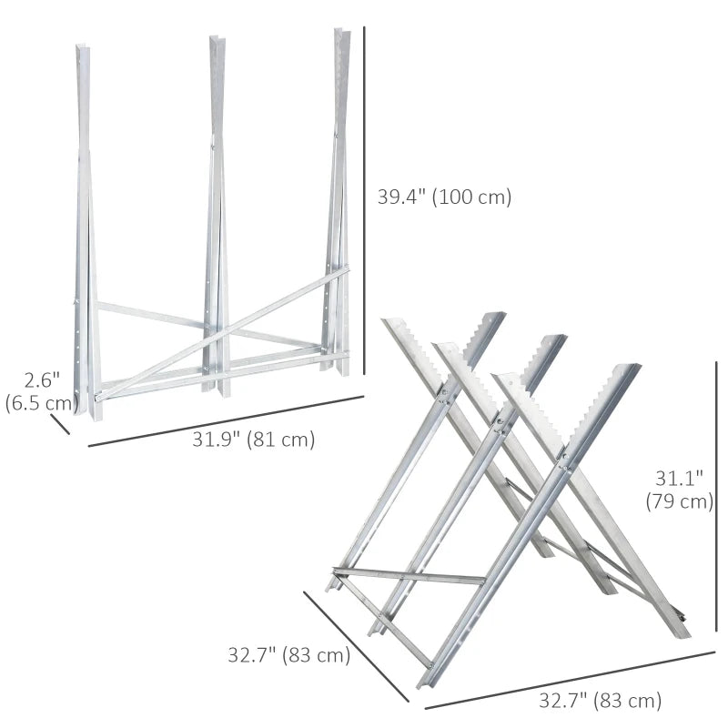 Portable Sawhorse Heavy Duty Cutting Stand Steel Adjustable Work Support, Foldable Sawhorse Stand 220 lbs Weight Capacity