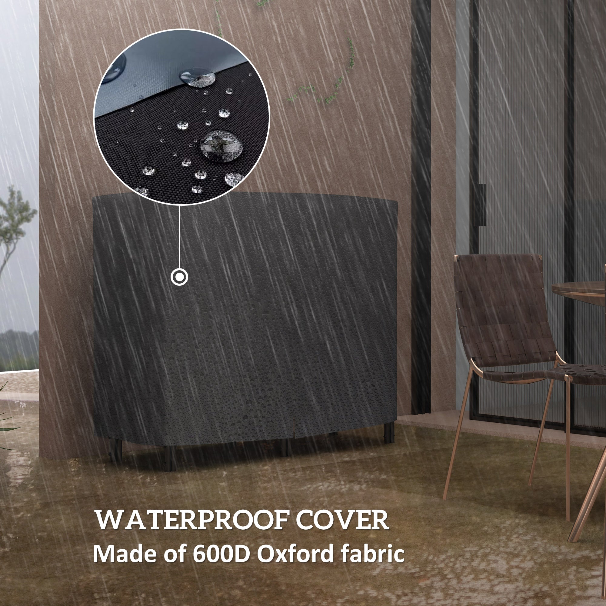 Outsunny 4ft Outdoor Firewood Rack with Cover and Carrier, Adjustable Wood Storage Holder, Indoor Outdoor Log Rack, Black