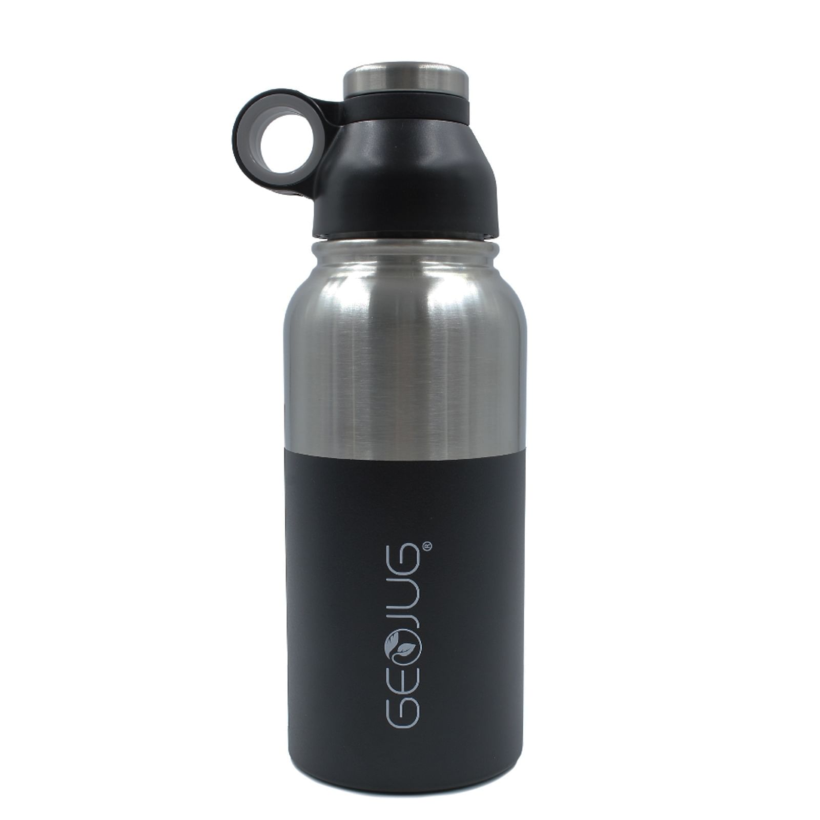 Brentwood GeoJug 40oz Stainless Steel Vacuum Insulated Water Bottle, Black - Free Shipping