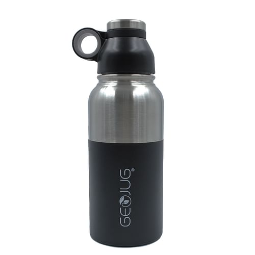 Brentwood GeoJug 40oz Stainless Steel Vacuum Insulated Water Bottle, Black - Free Shipping