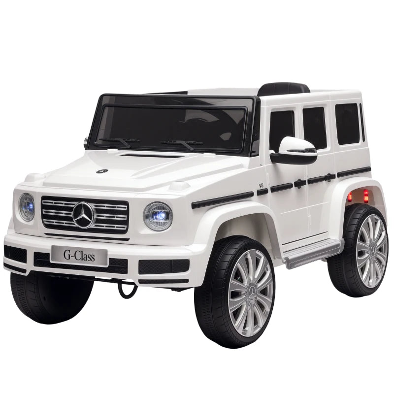 Aosom Mercedes Benz G500 Licensed 12V Kids Ride on Car with Remote Control, Music, Lights, MP3 for 37-96 months, White