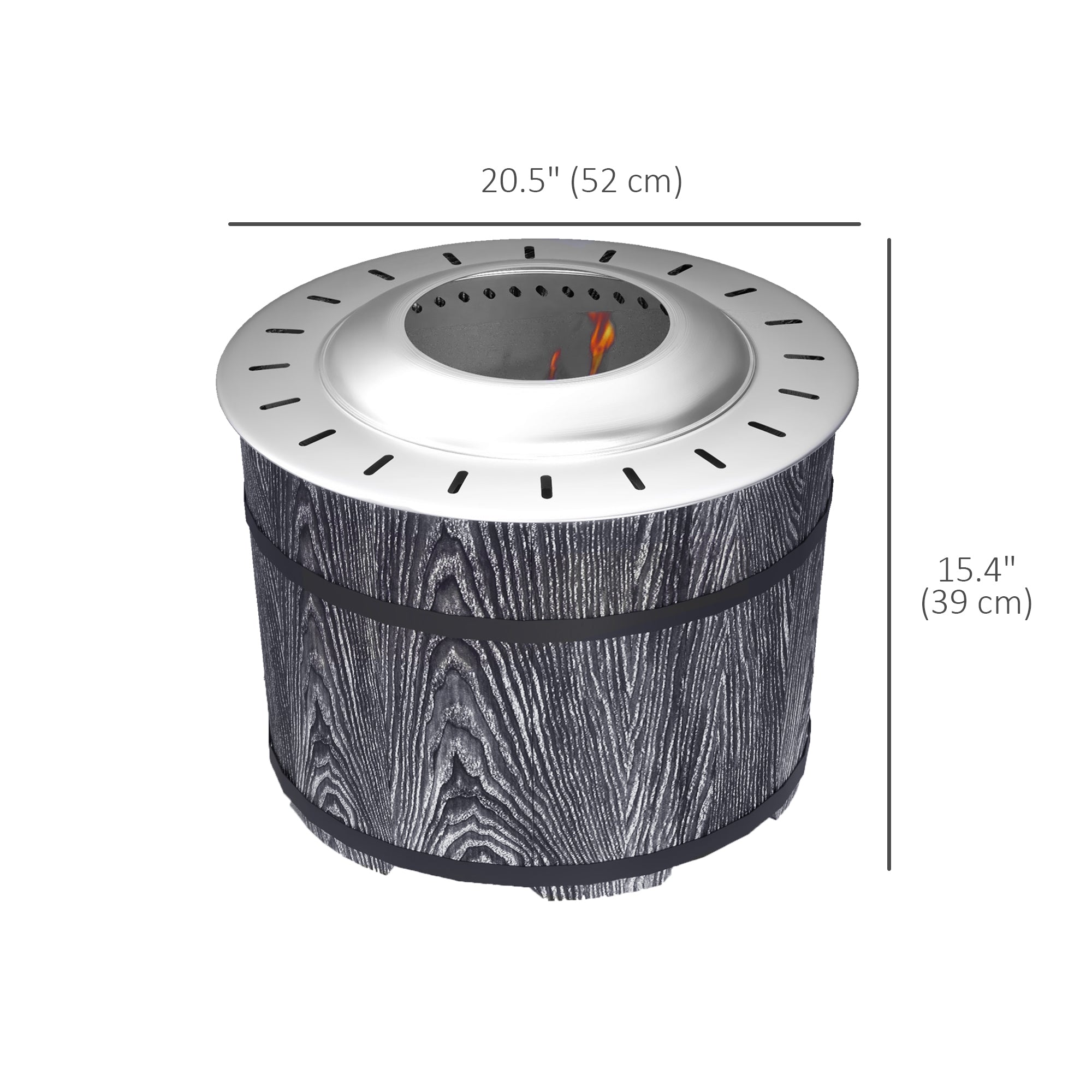 Outsunny Portable Fire Pit: Smokeless Camping Bonfire Stove for Backyard/Patio/Picnic, Black