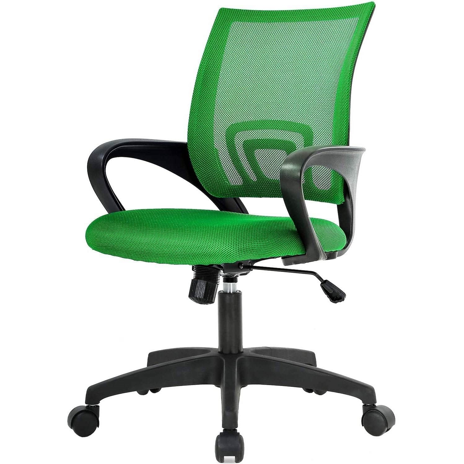 Green Modern Mid-Back Ergonomic Mesh Office Desk Chair with Armrest on Wheels - Free Shipping