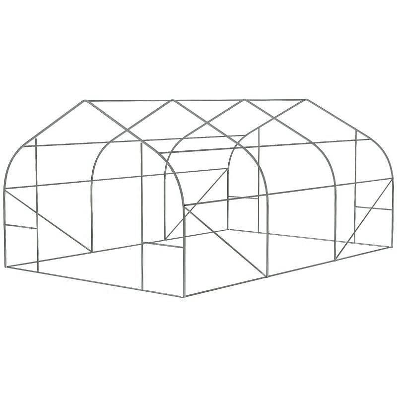 11.5 ft x 9.8 ft. Greenhouse with Green PE Cover and Heavy Duty Steel Frame - Free Shipping