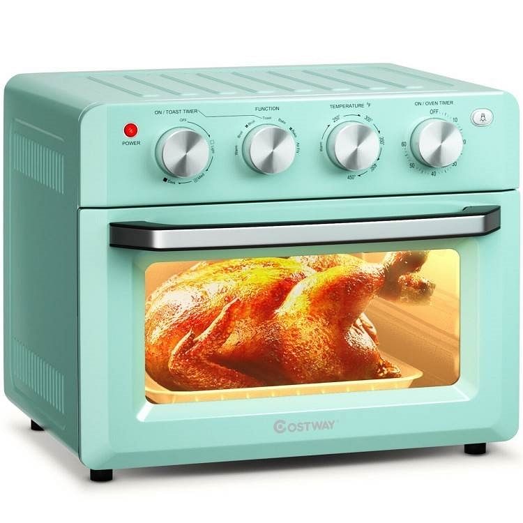 Modern Space Saving Countertop Kitchen Convection Toaster Oven Air Fryer - Teal - Free Shipping