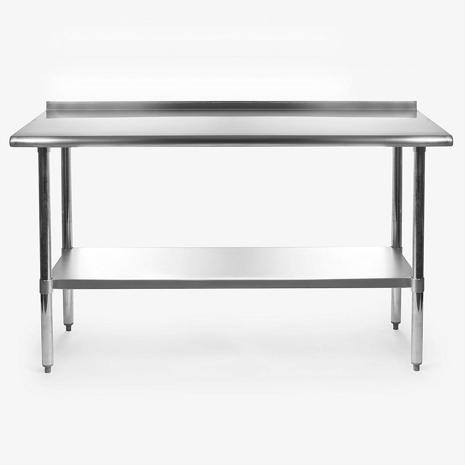 Stainless Steel 60 x 24 inch Heavy Duty NSF Certified Work Bench Prep Table with Backsplash - Free Shipping