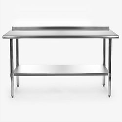 Stainless Steel 60 x 24 inch Heavy Duty NSF Certified Work Bench Prep Table with Backsplash - Free Shipping