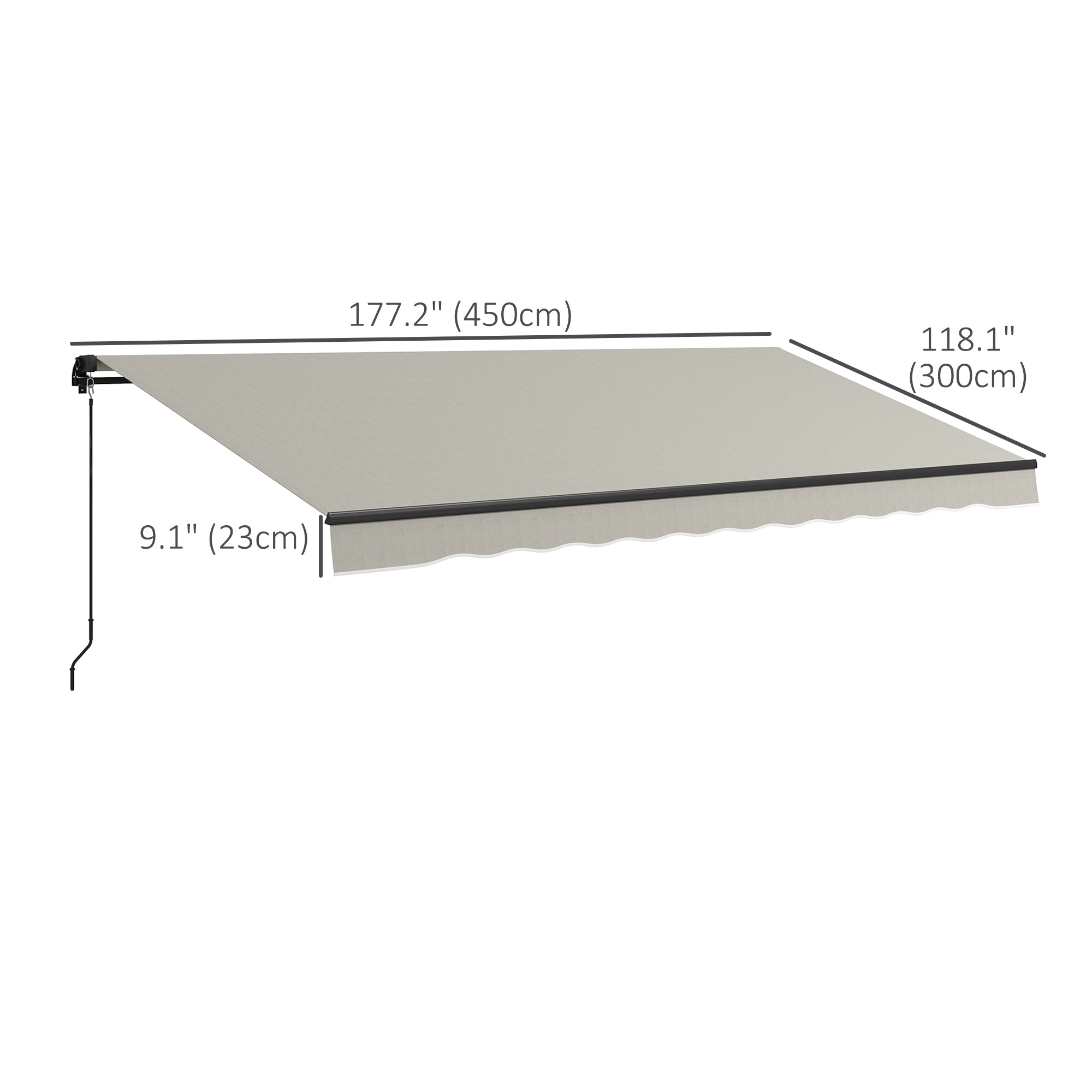 Outsunny Retractable Patio Sun Shield: 15' x 10' 280gsm UV Resistant Outdoor Living Sun Shade, Light Grey