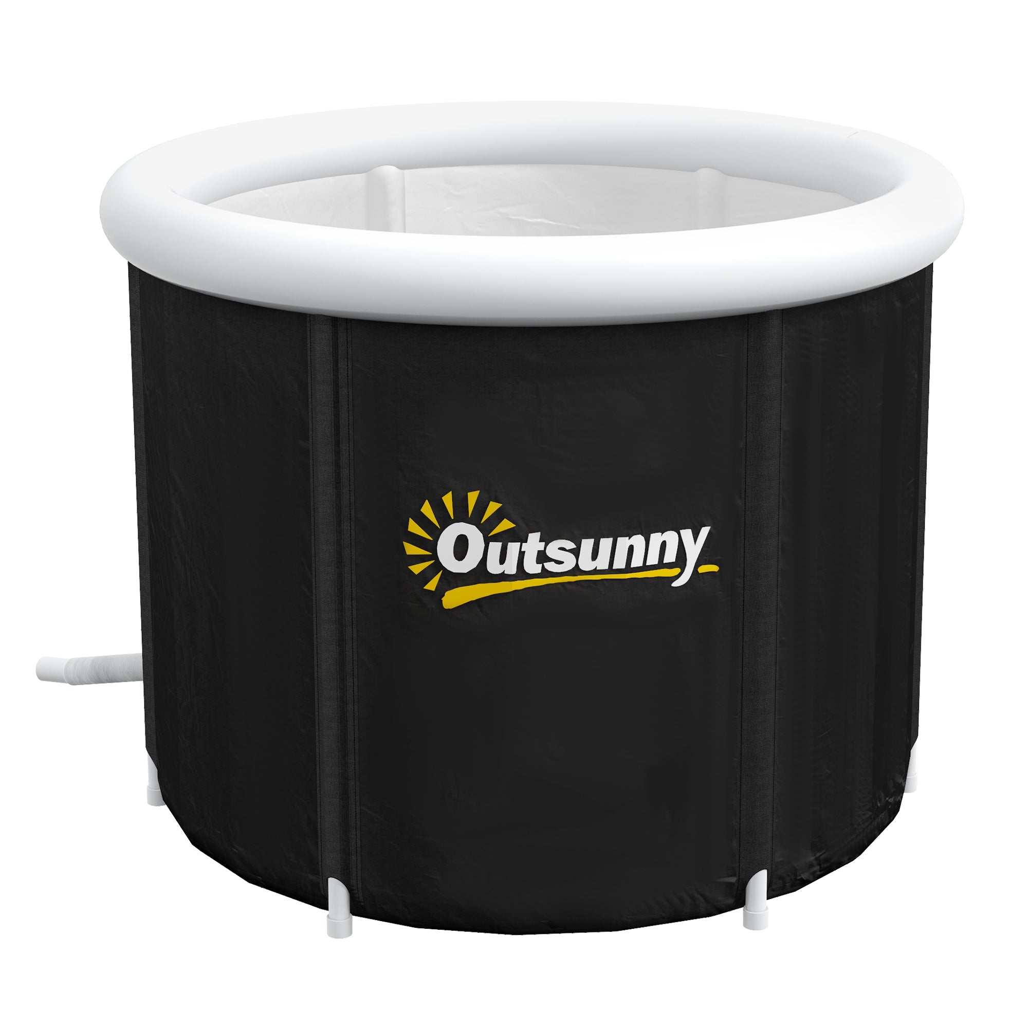 Outsunny Portable Cold Plunge Tub Ice Bath Therapy Tub with Thermo Lid for Athletes Recovery Muscle Relaxation Black