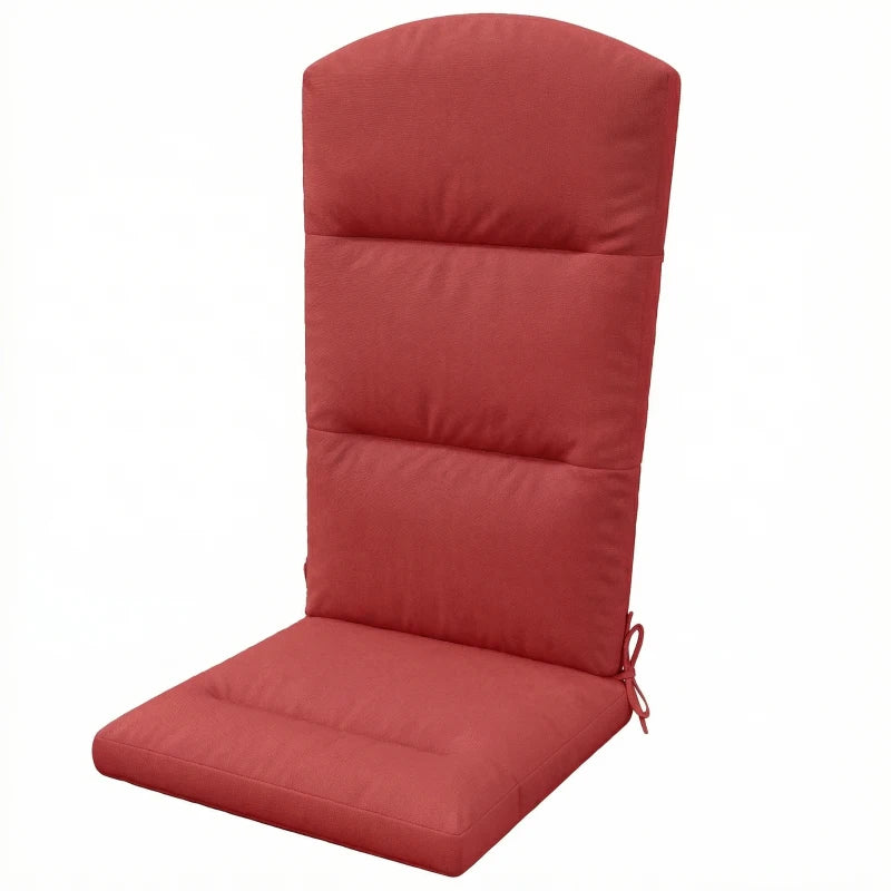 Patio Chair Cushion for Adirondack Chairs Replacement Cushion with Back and Ties, Wine Red