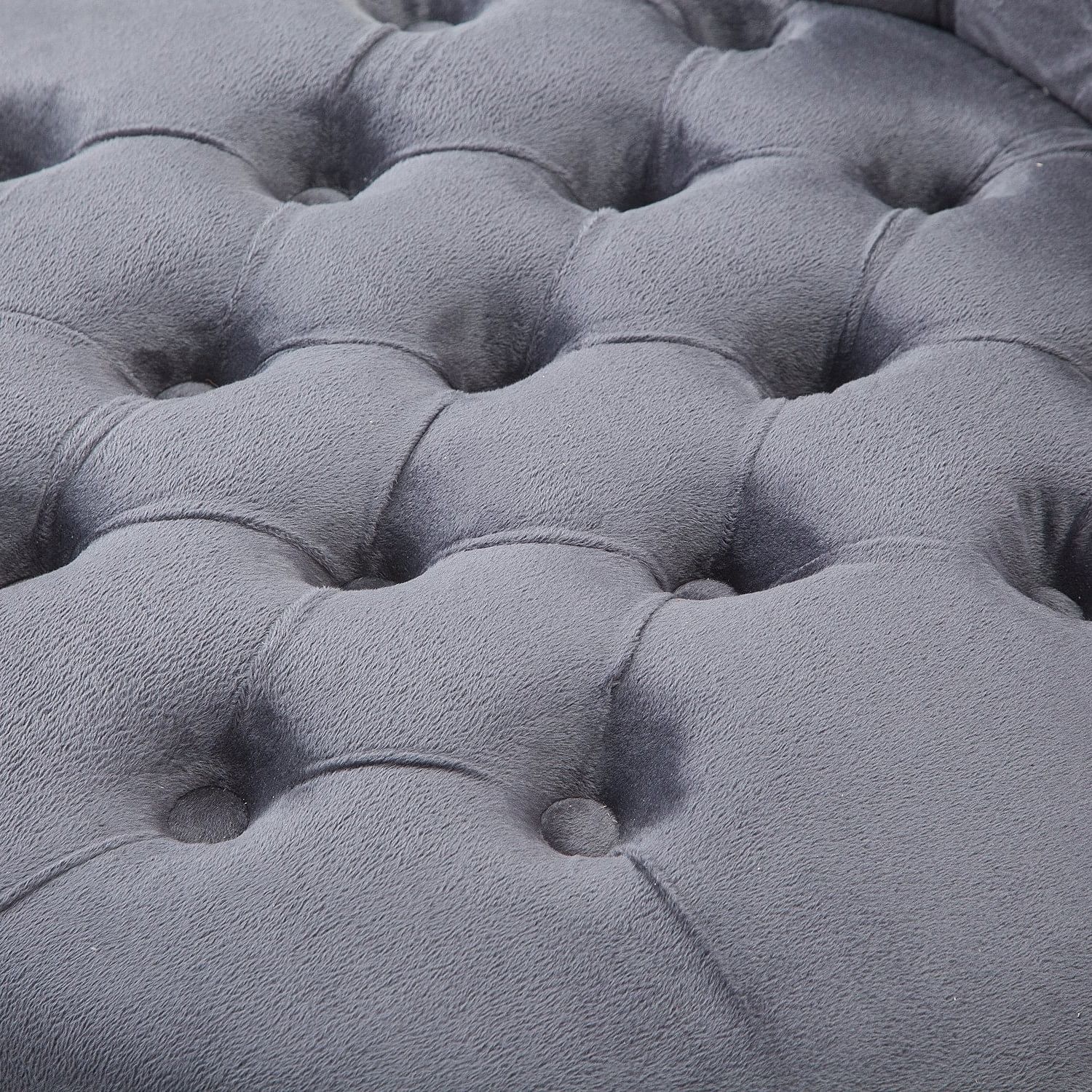 Gray Tufted High Back Plush Velvet Upholstered Accent Low Profile Chair - Free Shipping