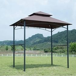 8-Ft x 5-Ft Steel Frame Outdoor Grill Gazebo with Vented Canopy - Free Shipping