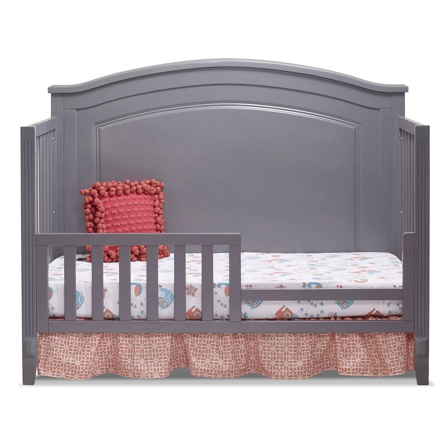 SF Home Solid Wood Toddler Bed Rail in Grey Finish - Crib Sold Separately - Free Shipping
