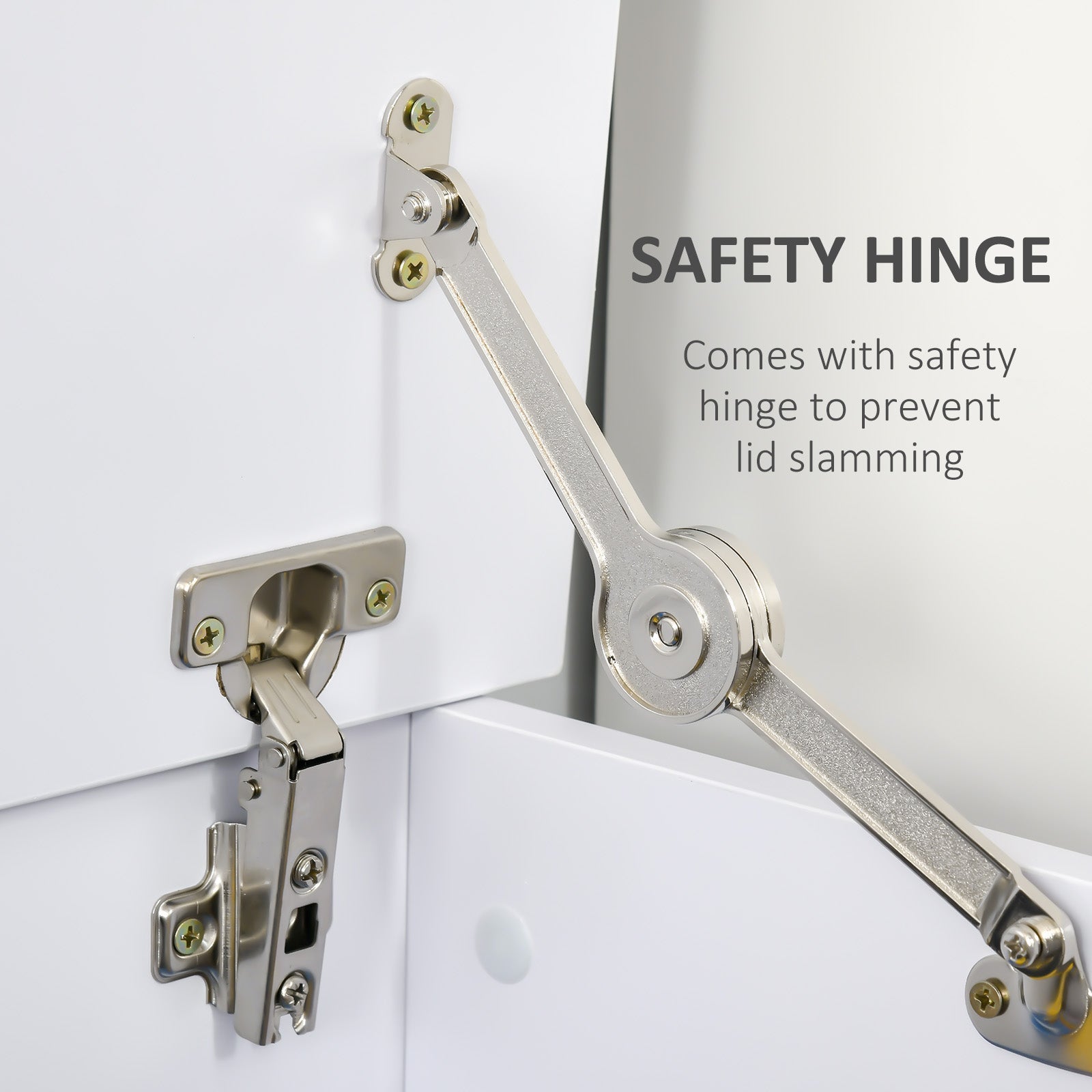 HOMCOM Wooden Storage Box Clothes Toy Chest Flip-Top Lid Bench Seat Ottoman Blanket Trunk White