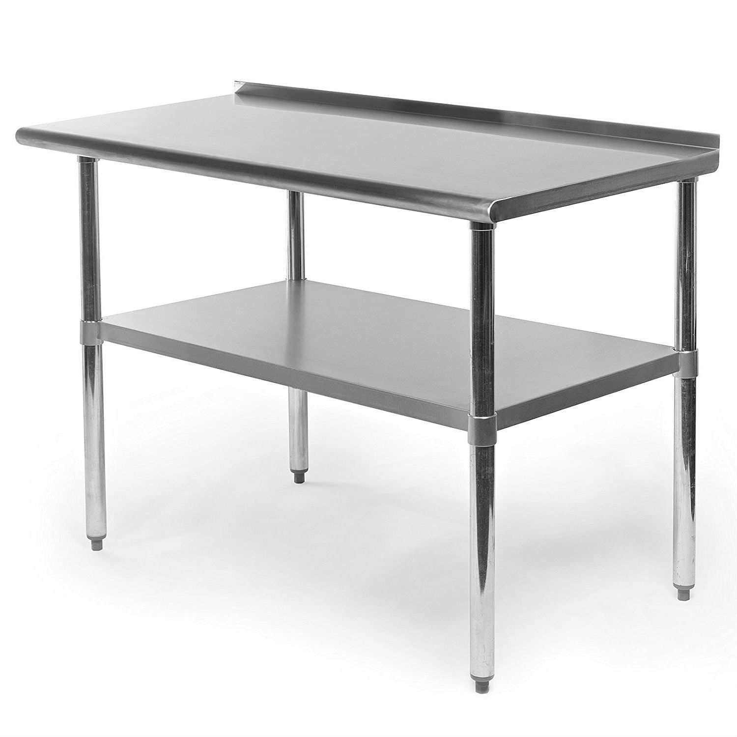 Heavy Duty 48 x 24 inch Stainless Steel Kitchen Prep Work Table with Backsplash - Free Shipping