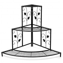 3 Tier Floral Corner Metal Plant Pot Rack - Free Shipping