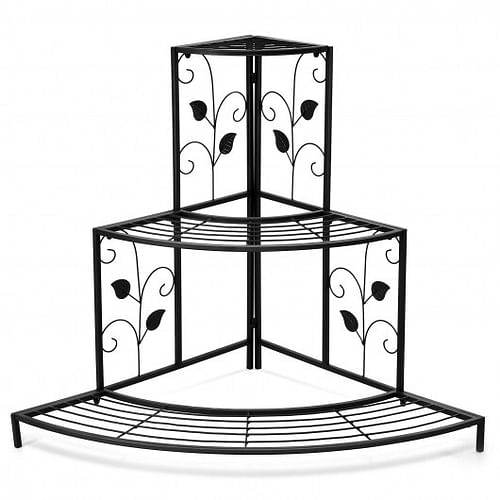 3 Tier Floral Corner Metal Plant Pot Rack - Free Shipping